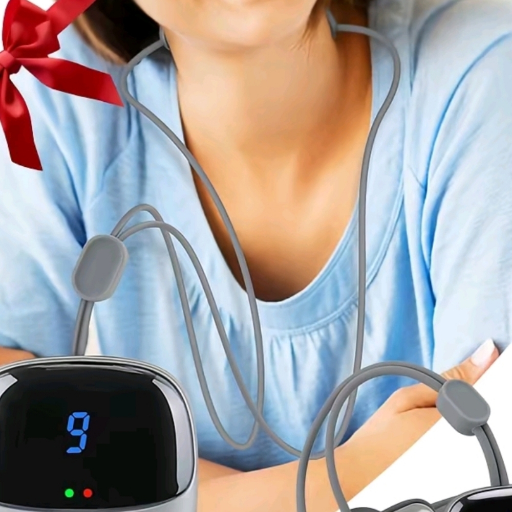 Silver and Black Neck Massager